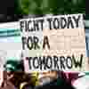 Protest sign saying Fight Today for a Better Tomorrow