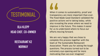 Testimonial graphic from Restaurant K2, Norway