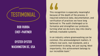 Testimonial graphic from Oyster Oyster, USA
