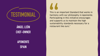 Testimonial graphic from Aponiente