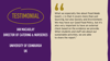 Testimonial graphic from University Of Edinburgh